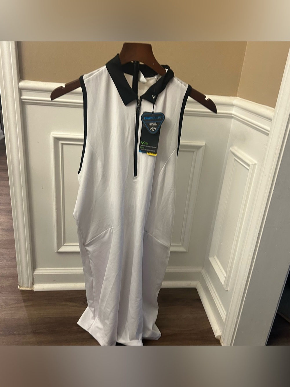 New Callaway Women's Sleeveless Flounce Golf Dress white size Large
